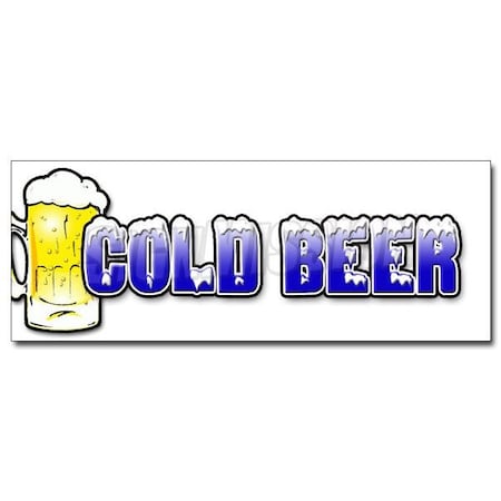 Signmission COLD BEER 1 DECAL sticker ice drink cart stand draft bottle brew iced Ale, D-12 Cold Beer1 D-12 Cold Beer1